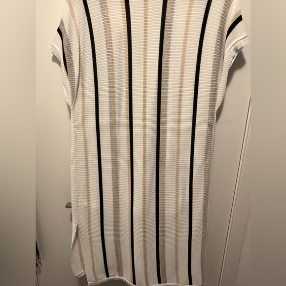 Amuse Society cardigan sweater dress. White with gold/black stripes. Size S - Picture 4 of 4